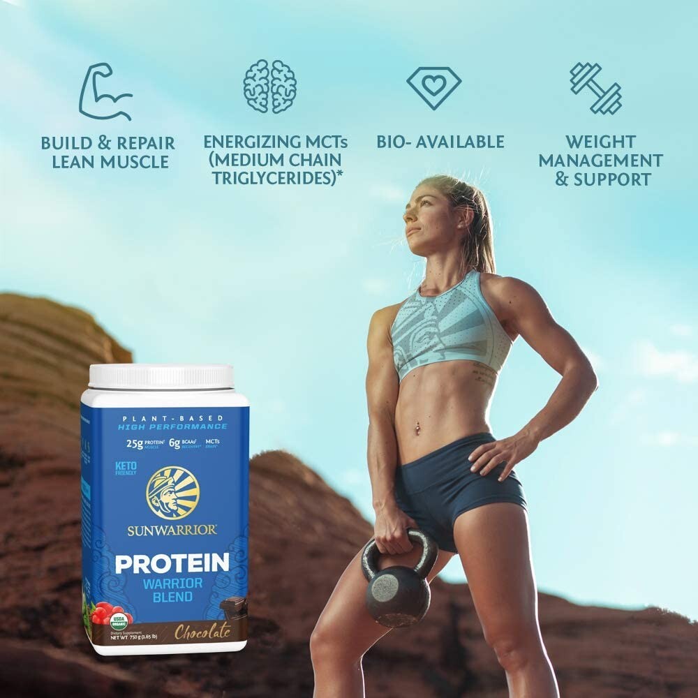 Sunwarrior – Warrior Blend, Plant Based, Raw Vegan Protein Powder (30 Servings)
