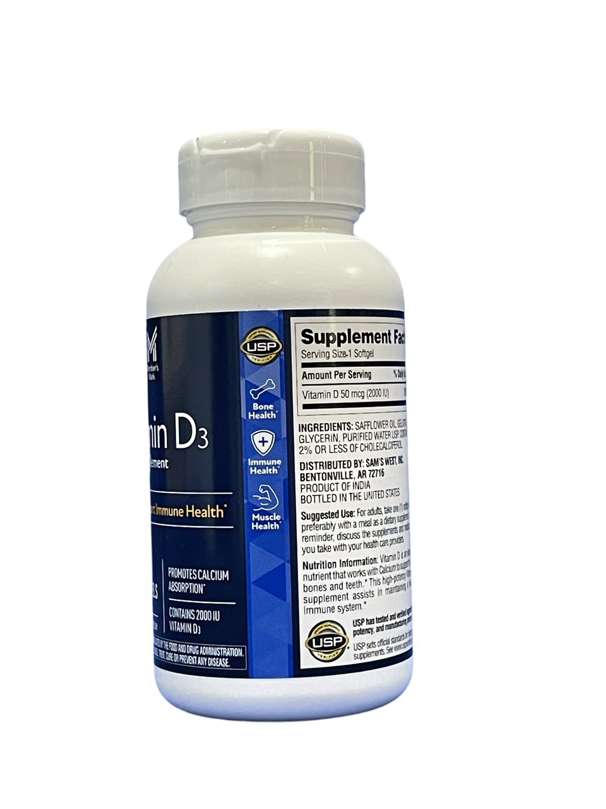 Member’s Mark Vitamin D3 5000 IU Dietary Supplement ( 400 ct ) EXP:1/25