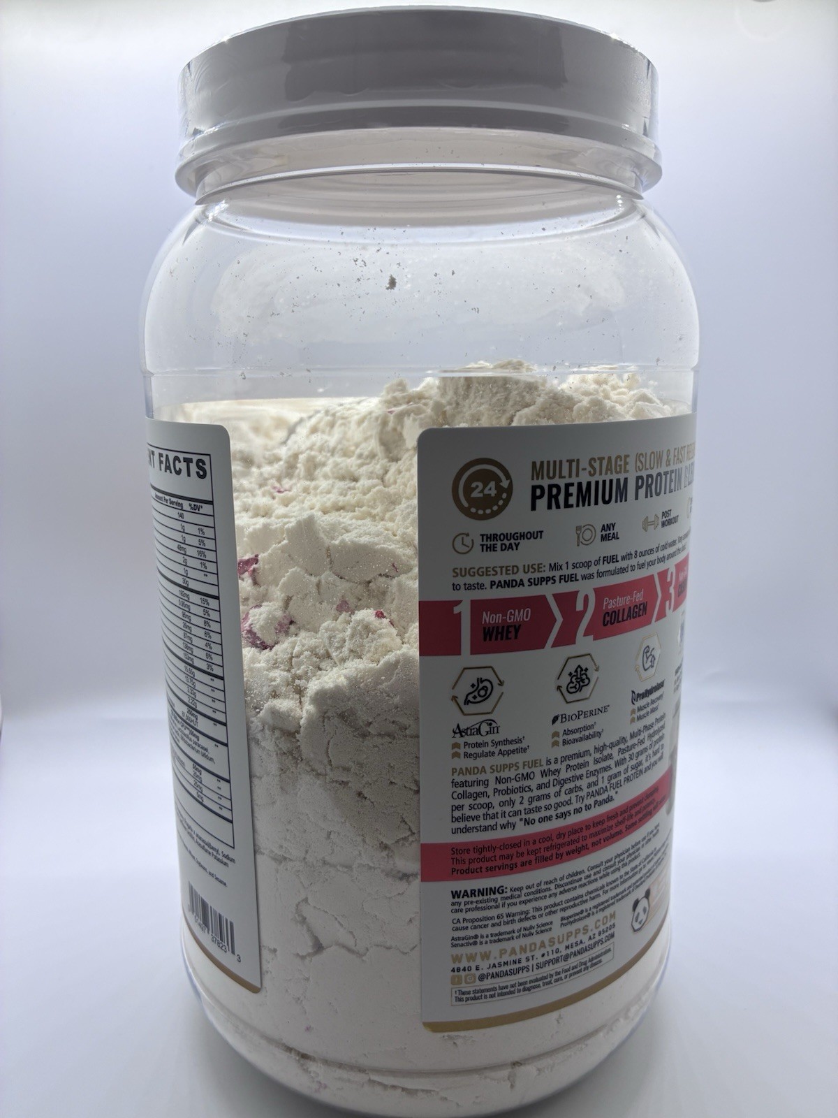 PandaSupplements FUEL Protein Powder Berries & Cream Low Sugar High Protein