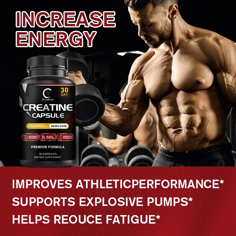 Pure Creatine Monohydrate Capsules – 270 Capsules, 3,500mg per Serving