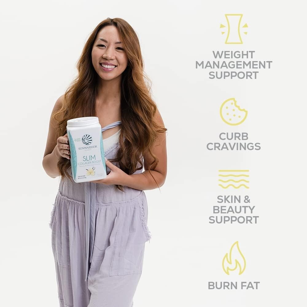 Sunwarrior Slim Collagen Peptides Powder with Vitamin C, Biotin Gluten Free Keto