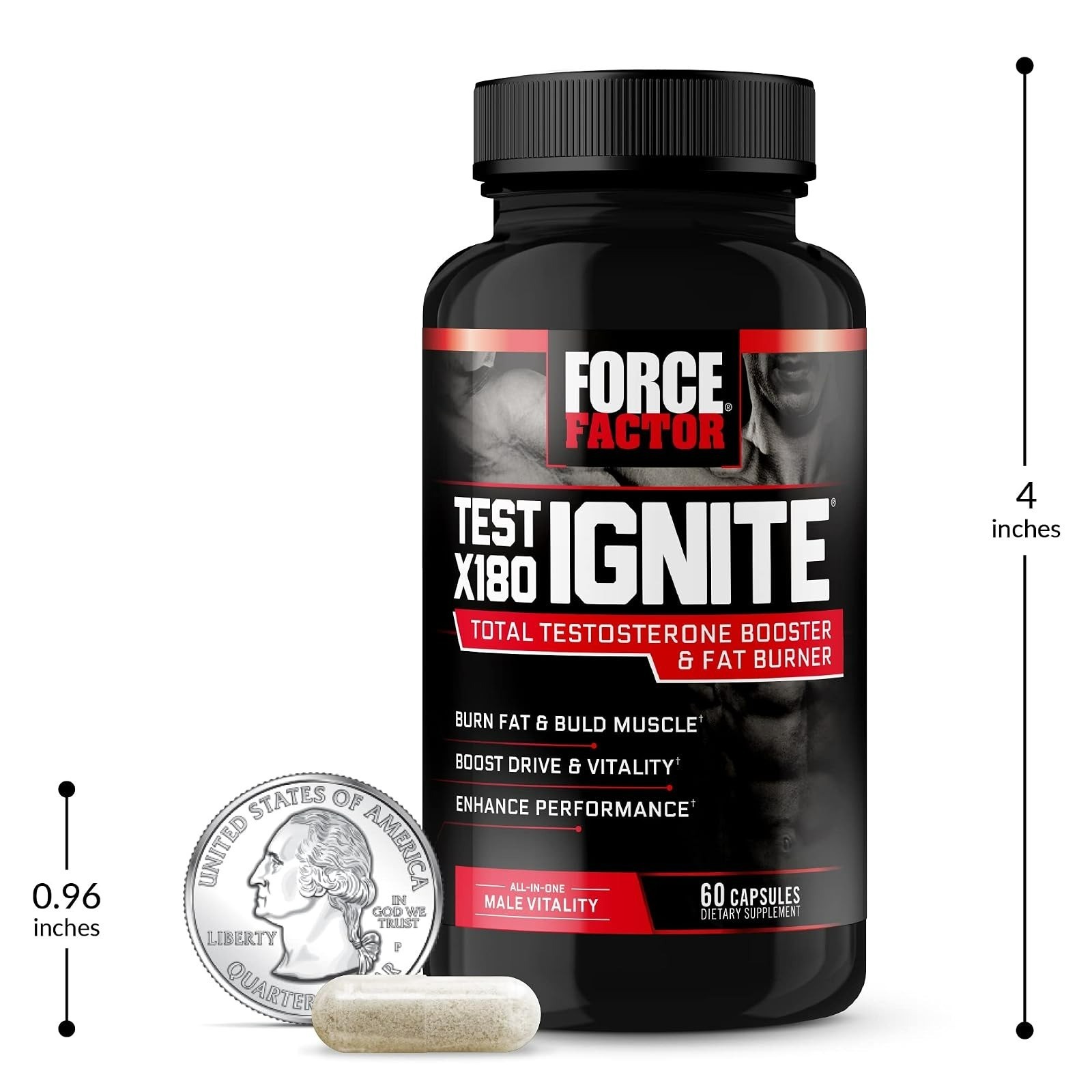 Force Factor Test X180 Ignite Testosterone Booster for Men 60 Count