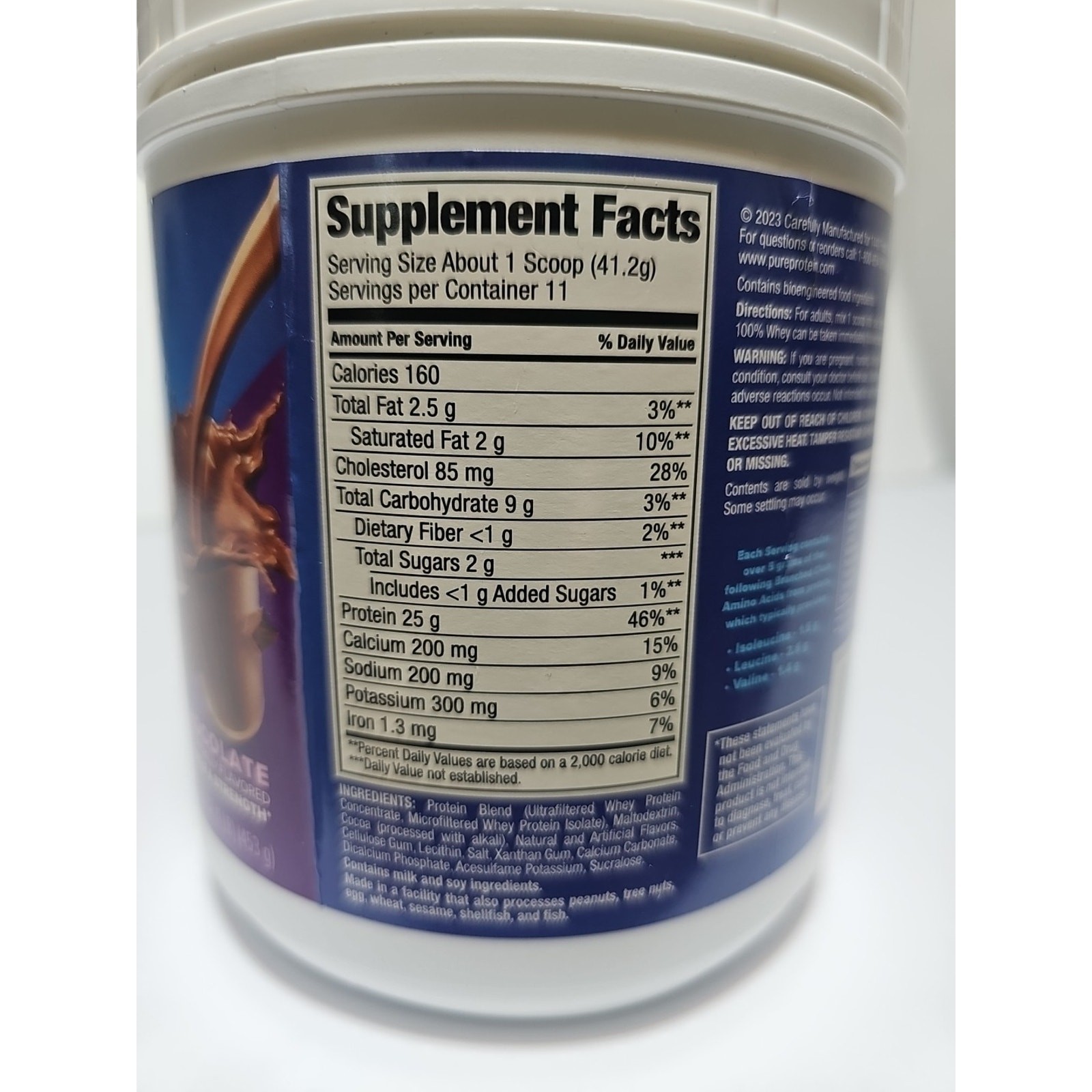 Pure Protein Powder, Whey, High Protein, Gluten Free, Rich Chocolate, 1 lb