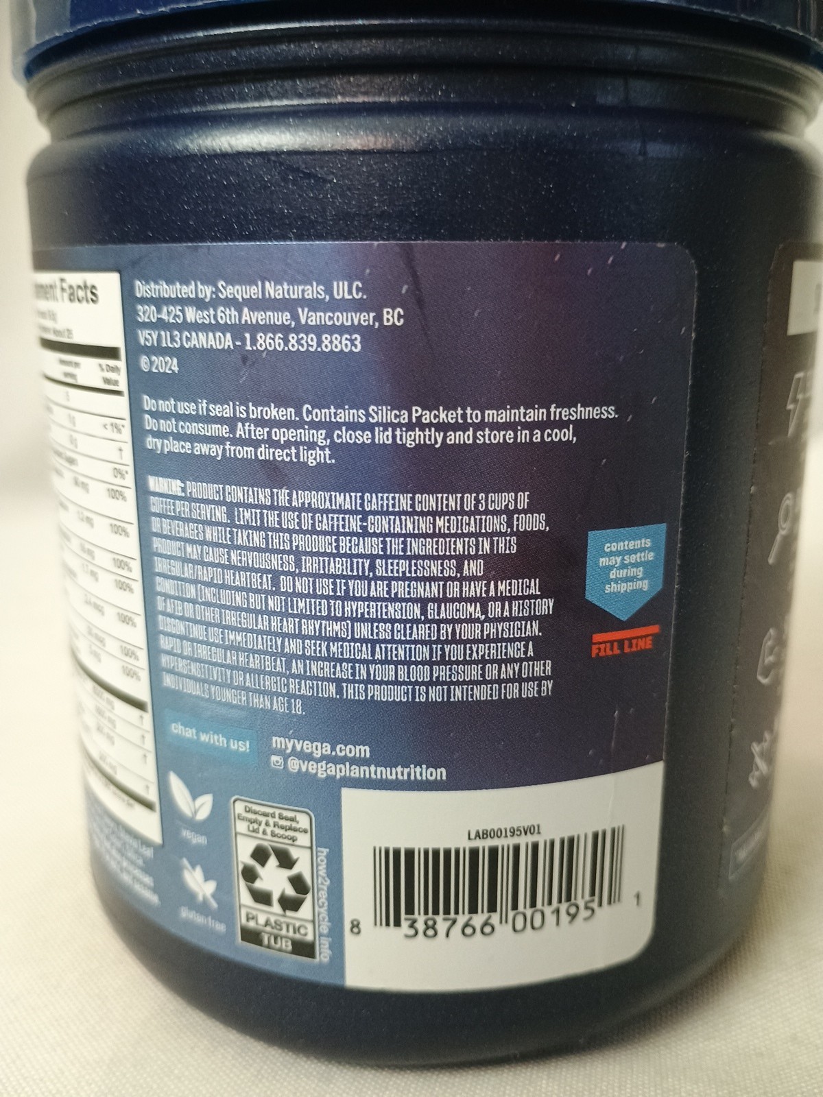 Vega Pre-Workout Energy, 25 Servings, Blue Raspberry, Exp. 12/28