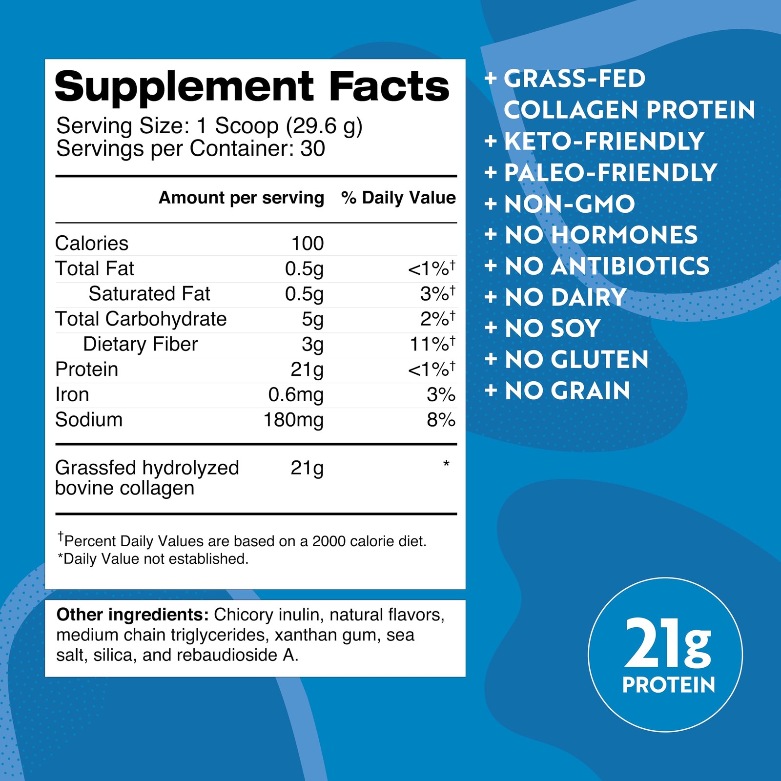 Dr. Kellyann Bone Broth Protein Powder Vanilla (30 Servings) – 21g Protein, Gras
