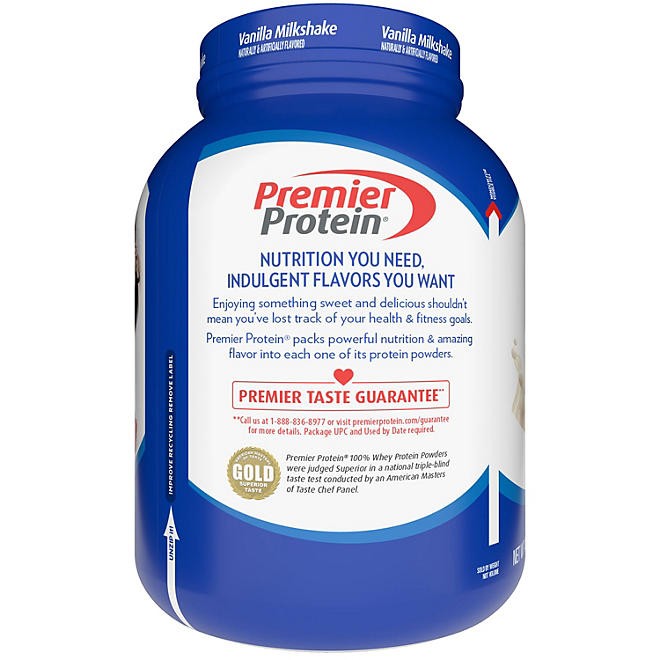 Premier Protein 30g High Protein Powder, Vanilla Milkshake, 3 lbs.