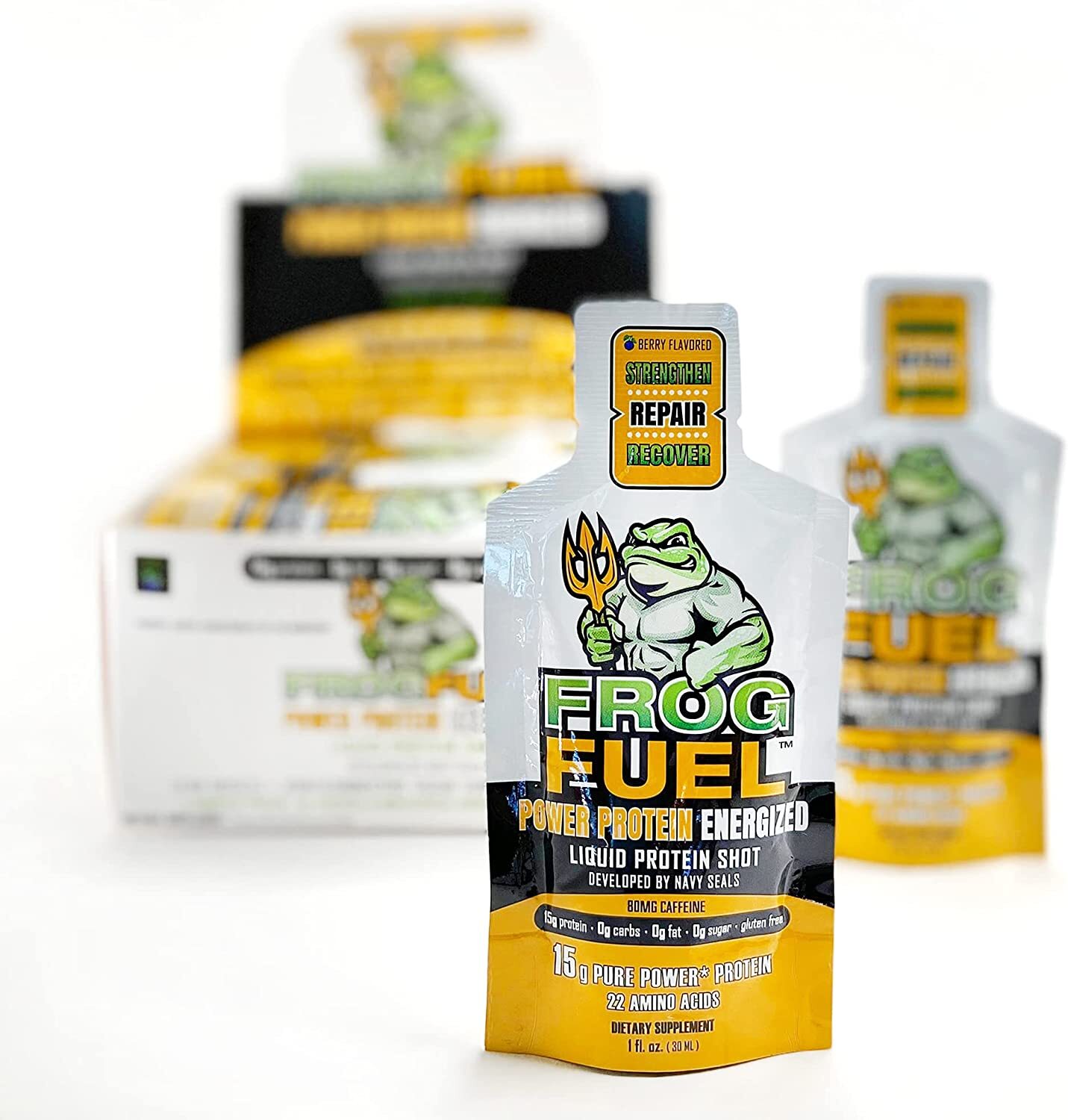 Frog Fuel YELLOW Power Protein Energized Shot ( 12 pouches ) ^