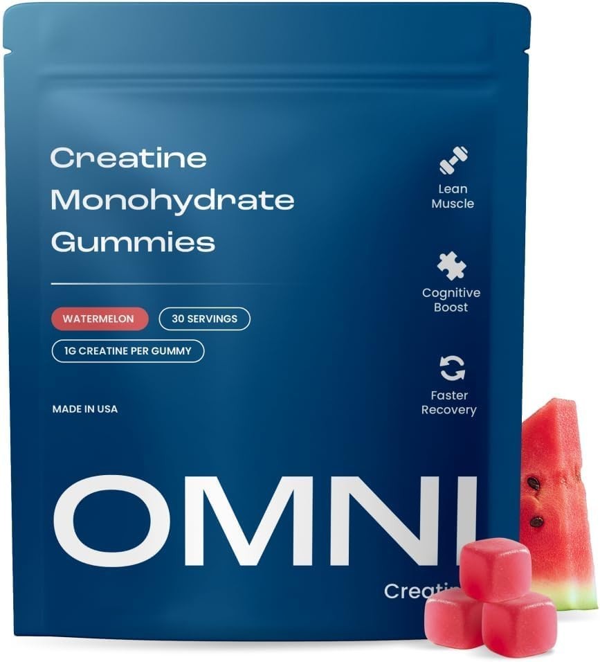 OMNI Creatine Monohydrate Gummies – Supports Muscle Growth, Low Sugar Watermelon