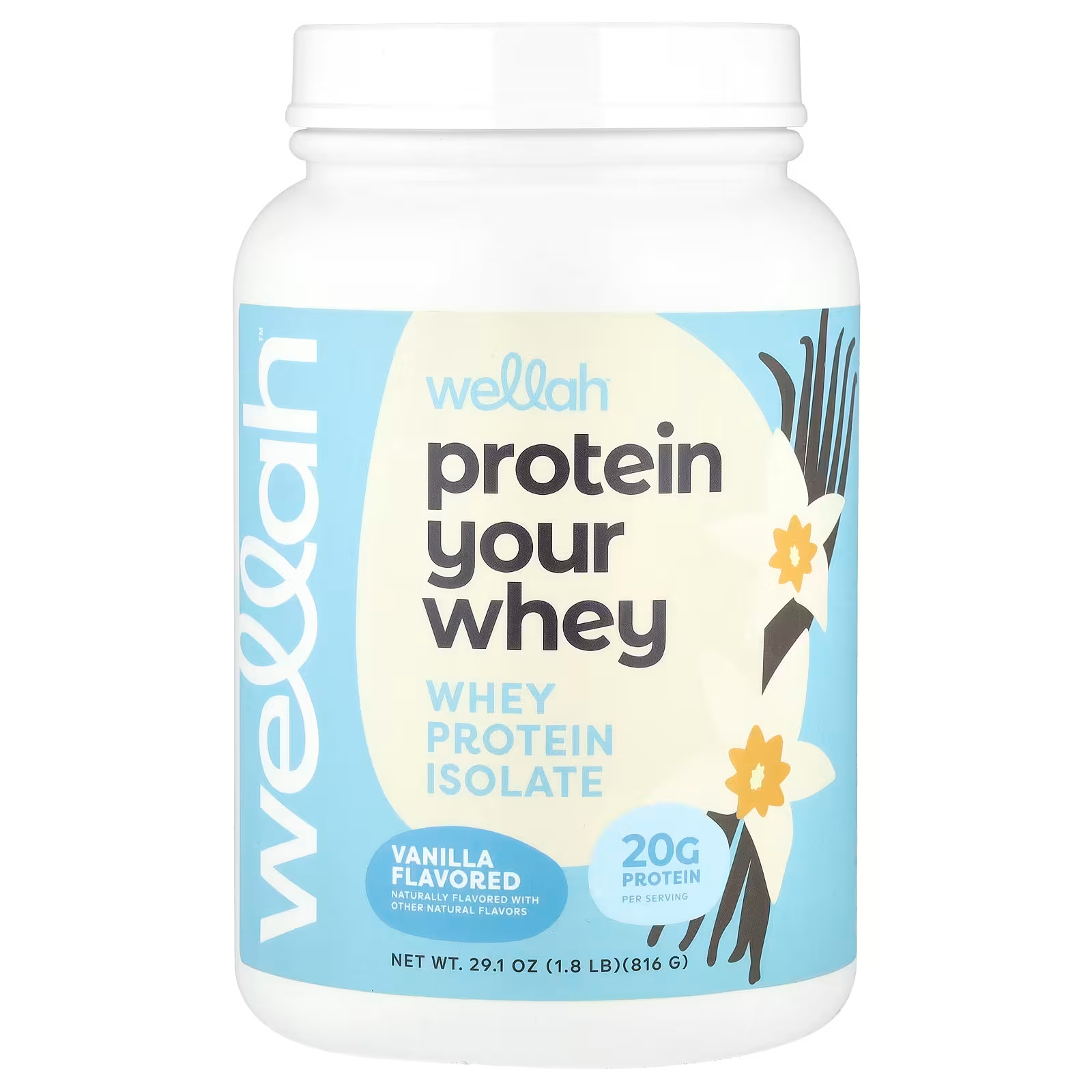 Protein Your Whey, Whey Protein Isolate, Vanilla, 1.8 lb (816 g) 20g per serving