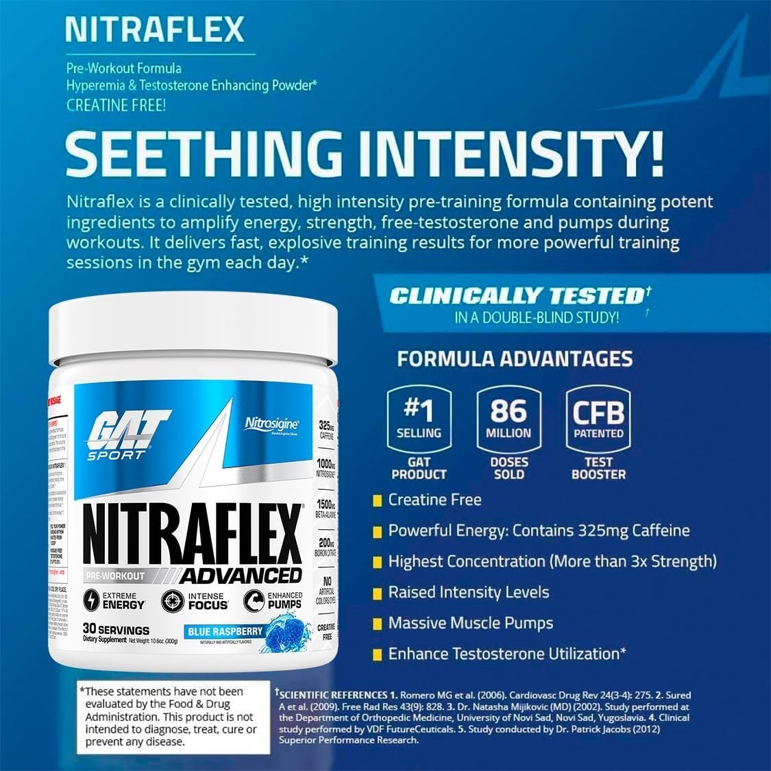 Blue Raspberry Nitraflex Pre-Workout Powder – , Energy & Strength Boost