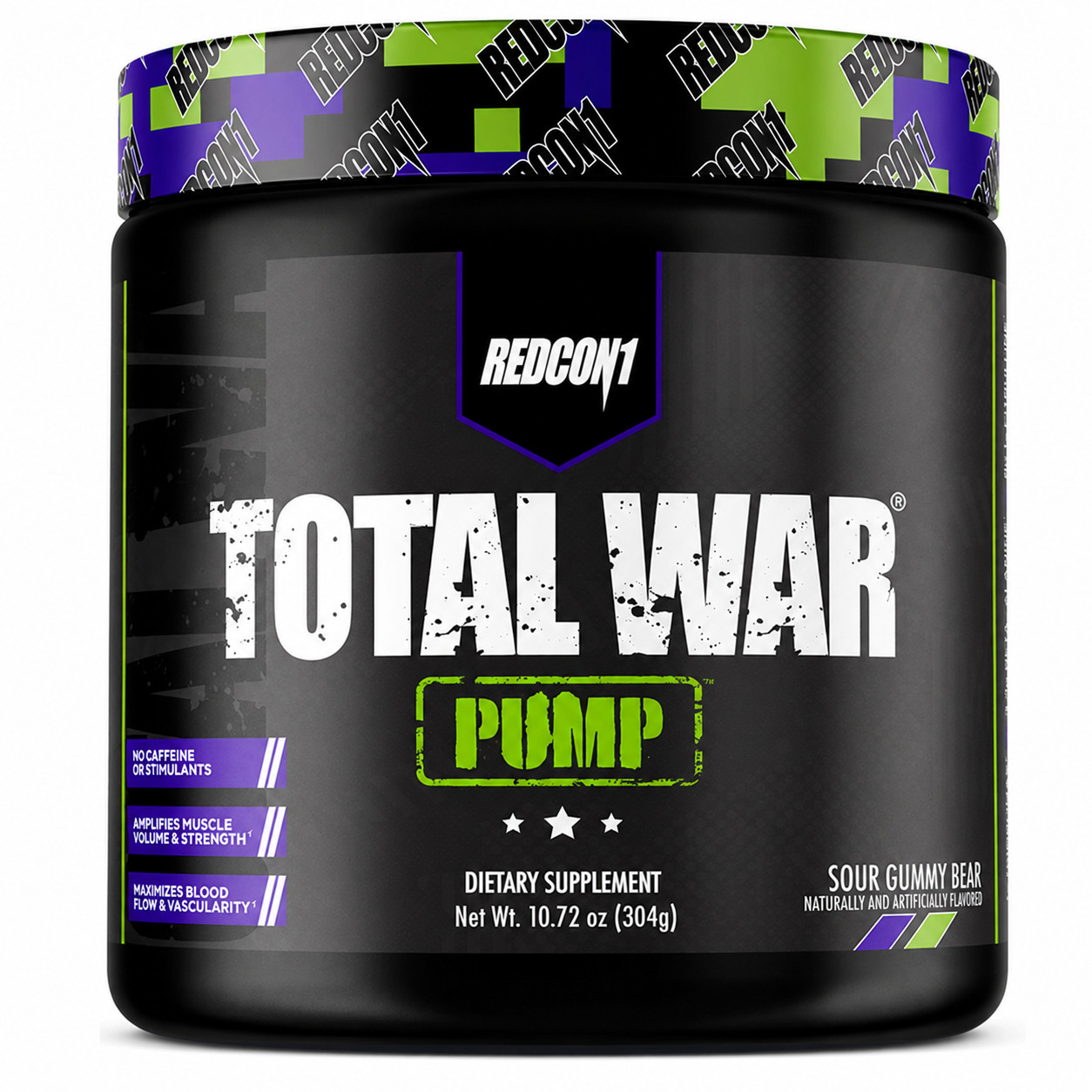 Redcon1 TOTAL WAR PUMP Non-Stim Pre-Workout Sour Gummy Bear 30 Servings