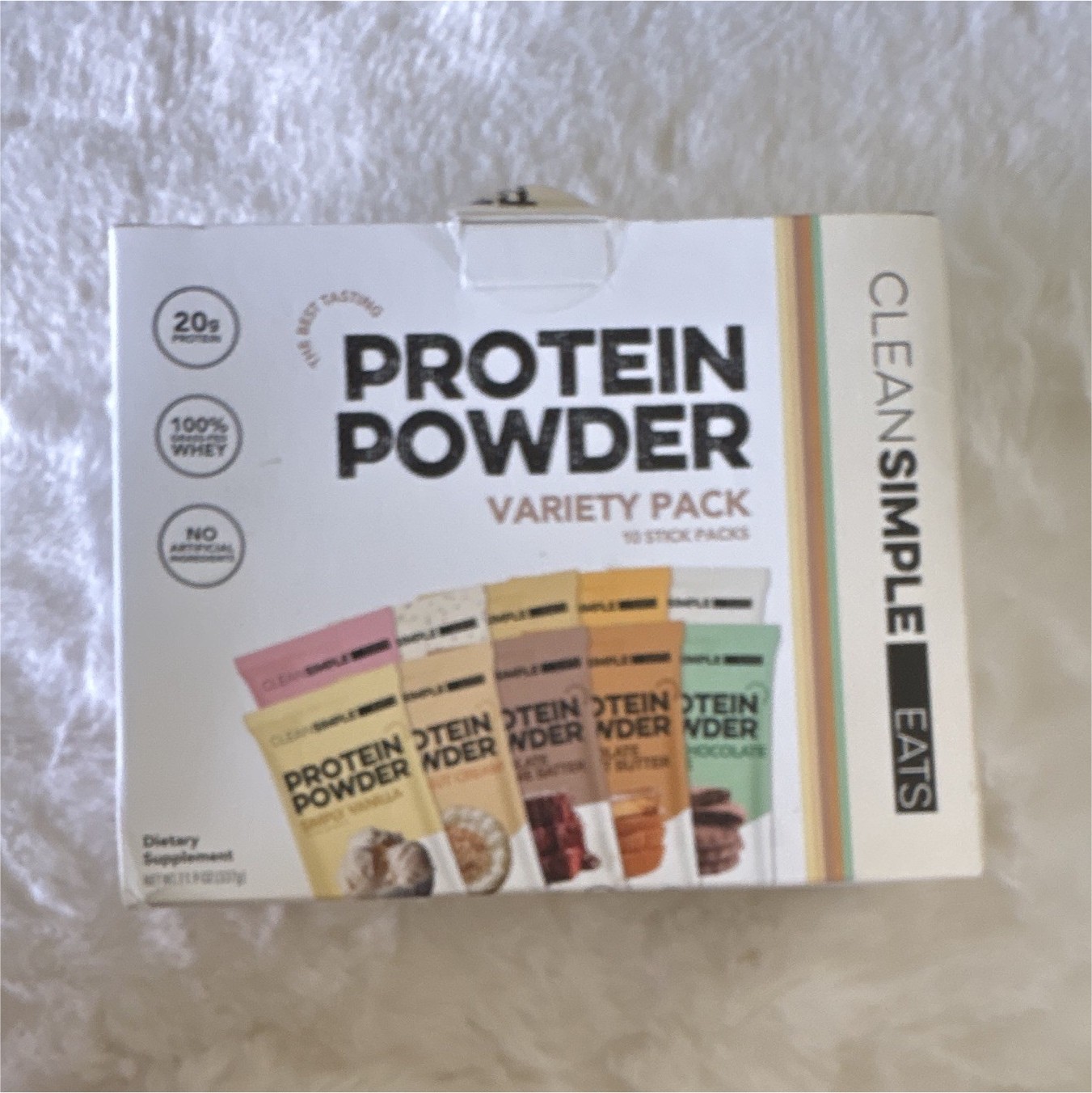 Clean Simple Eats Protein Powder Variety Pack 10 Stick Packs Whey 11.9oz