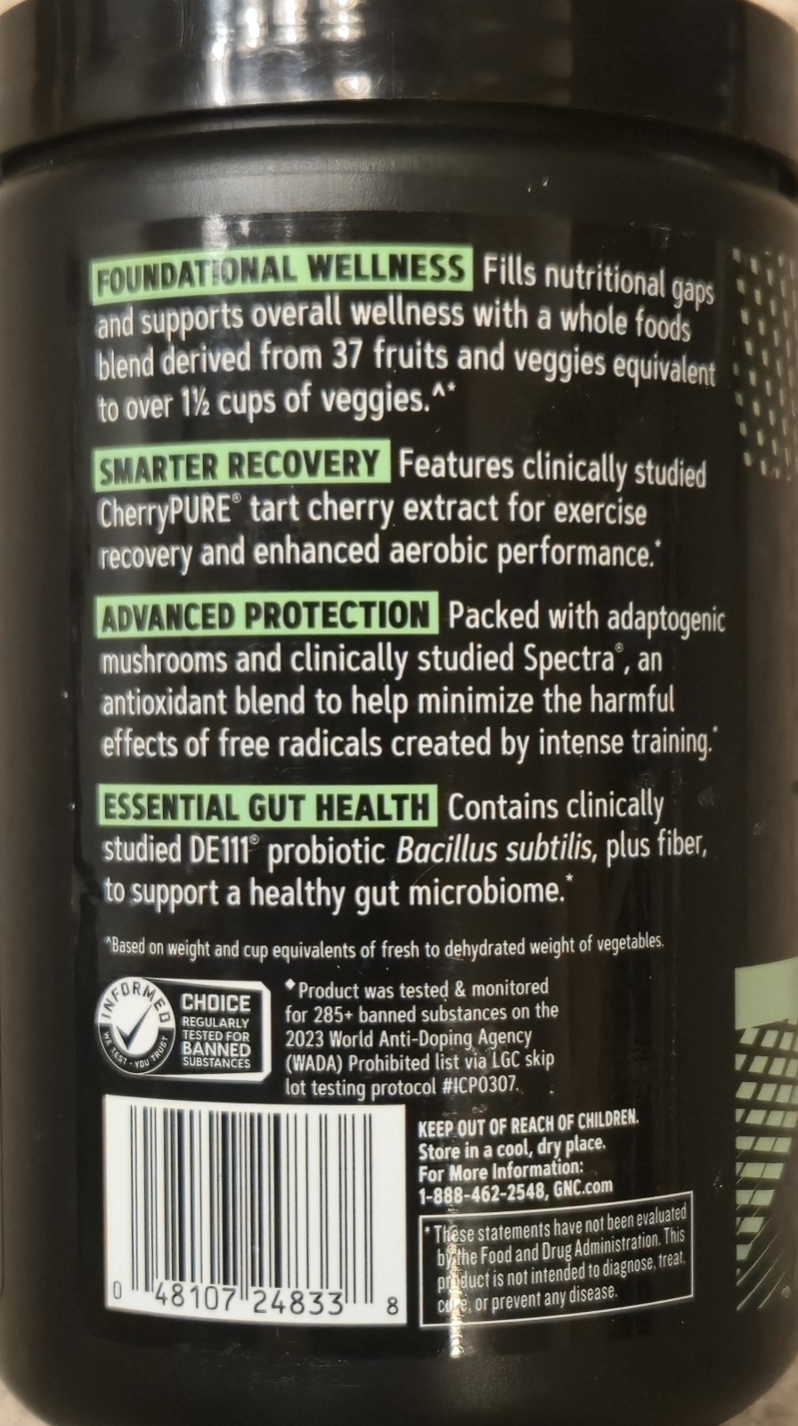 GNC AMP AMPLIFIED GREENS Powder 10oz (30 Serv) Blueberry Pomegra BEST BY 08/26