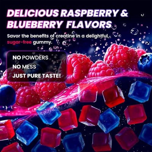 Creatine Monohydrate Gummies 5g 120ct Sugar Free Energy Muscle