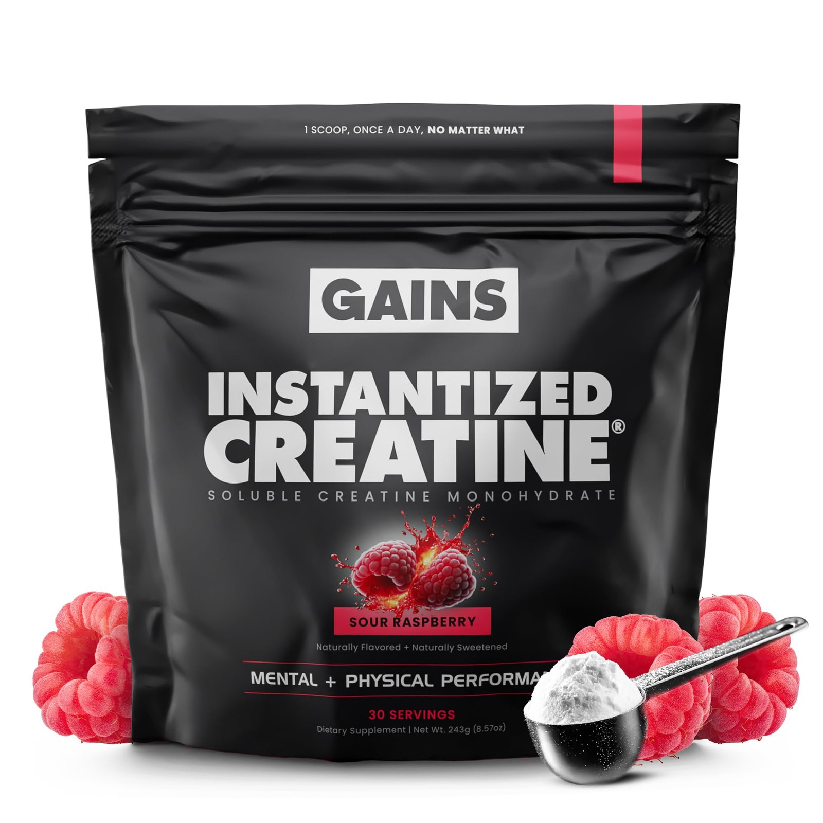 Gains in Bulk Instantized Creatine Monohydrate for Men & Women, Soluble Pre W…