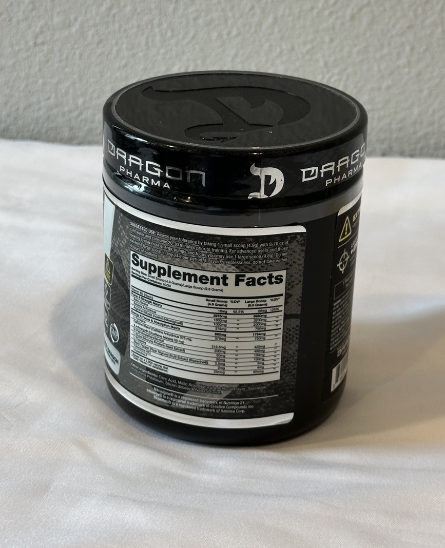 Dragon Pharma Venom Pre-Workout Powder, White Dragon Flavor, 40 Servings GMP