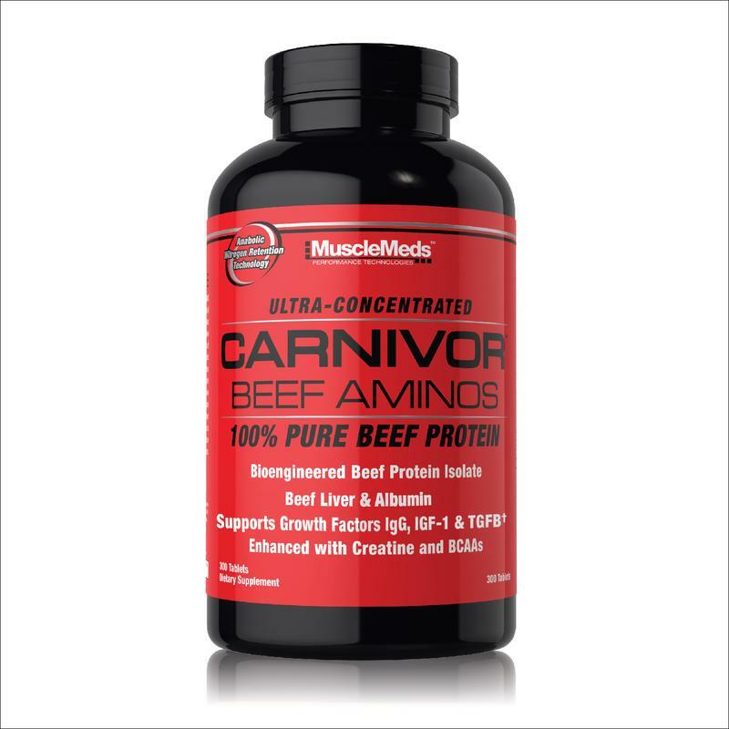 MuscleMeds CARNIVOR BEEF AMINOS Protein All Amino Acids and Creatine 300 Tablets