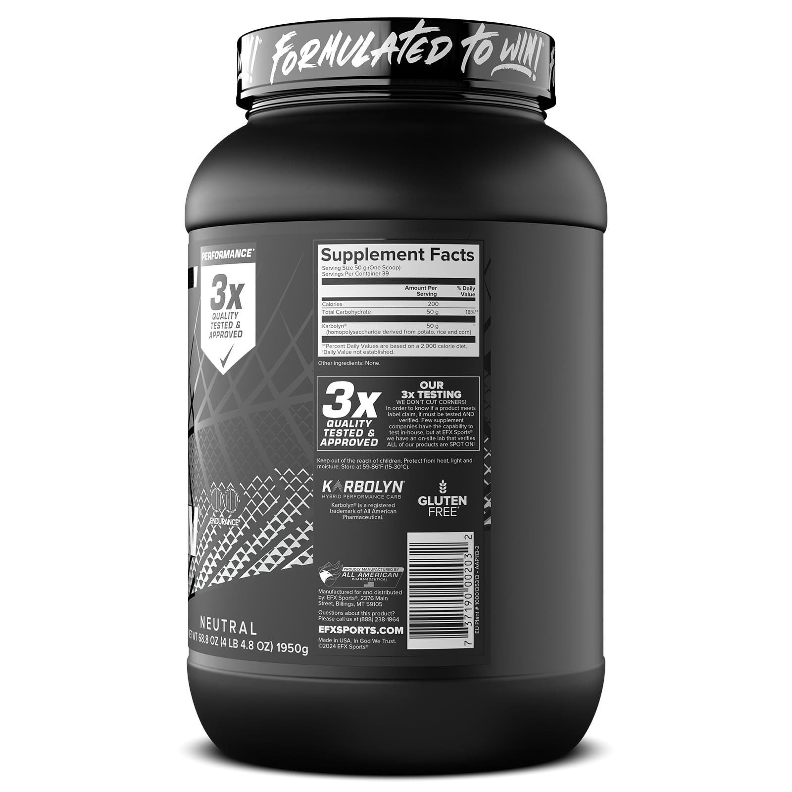 EFX Sports Karbolyn Fuel | FastAbsorbing Carbohydrate Powder | Carb Load, Sus…