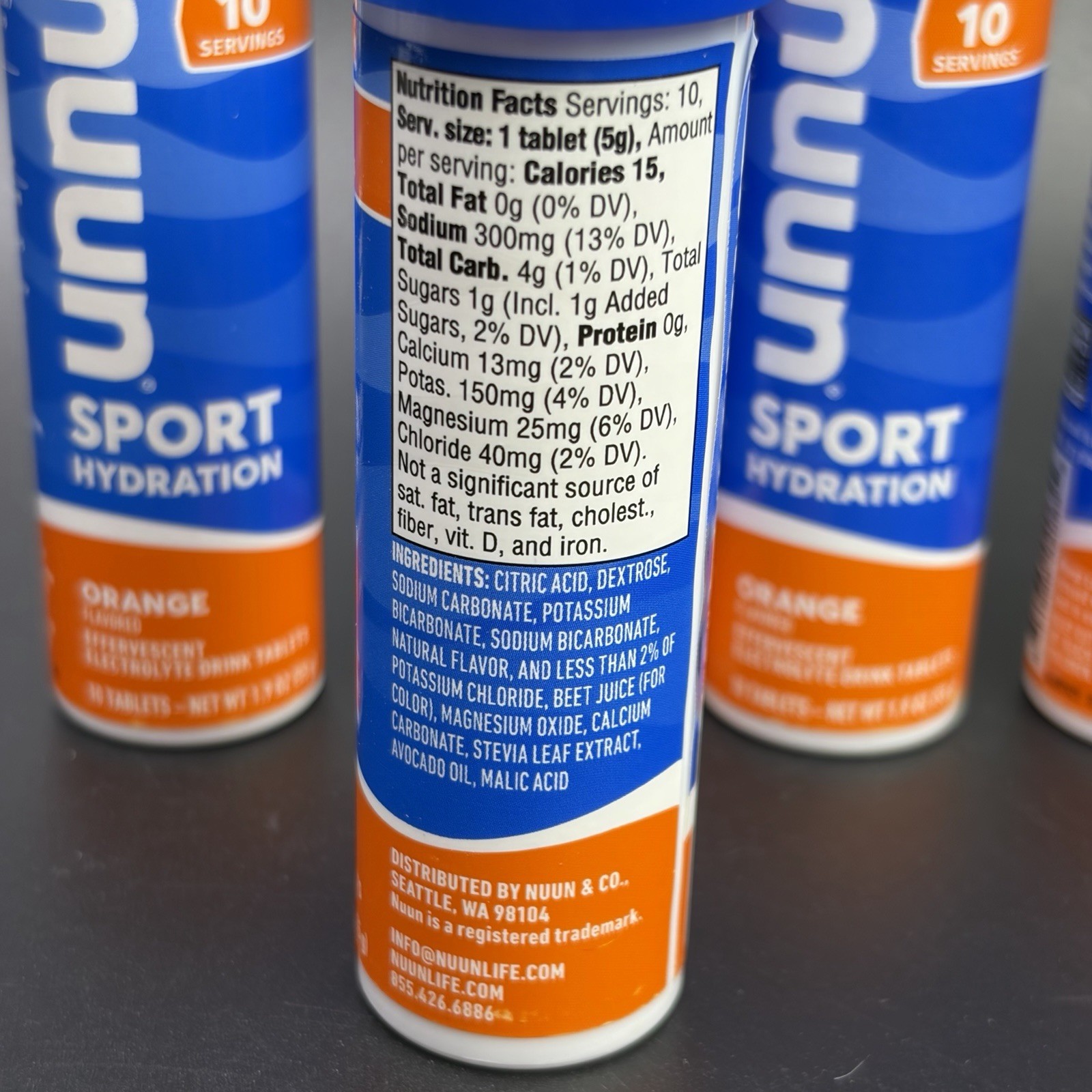 Nuun Sport Electrolyte Tablets Orange – 80 Count Pack (8 Tubes) EXP 8/26