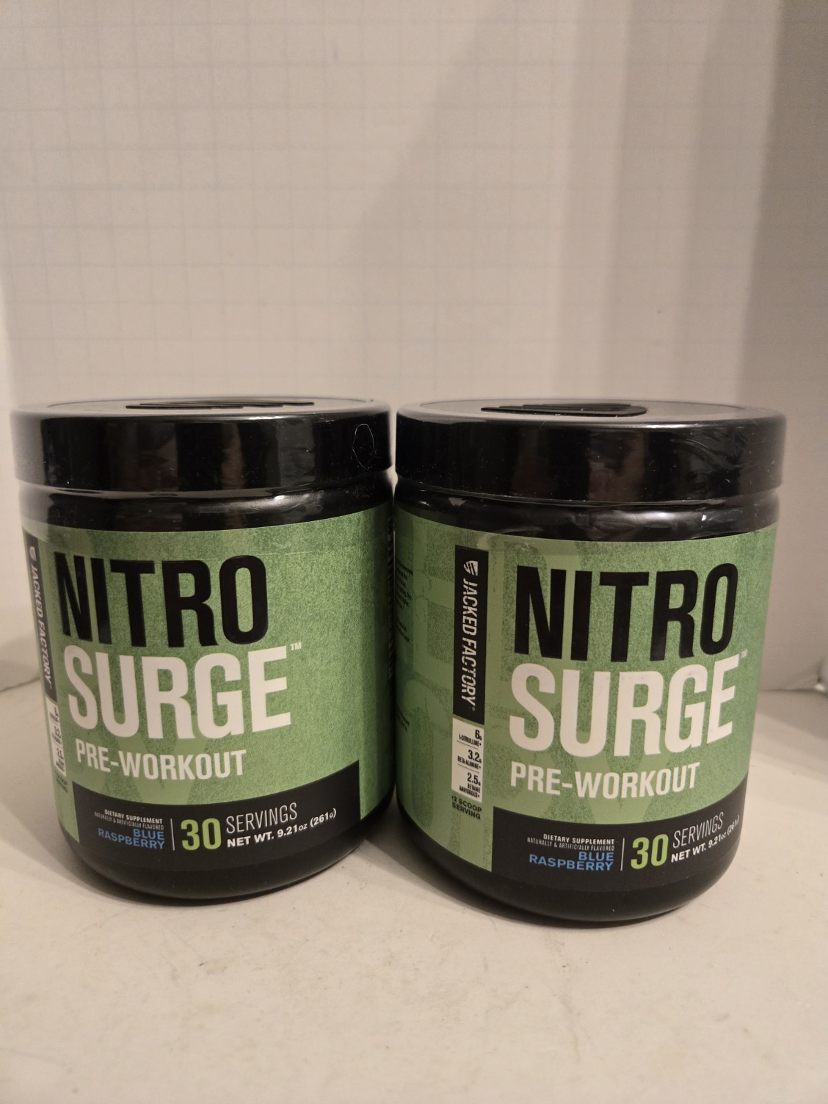 2 Nitrosurge Build Pre Workout approx 30 Serv Blue Raspberry EXP 2/28 NEW