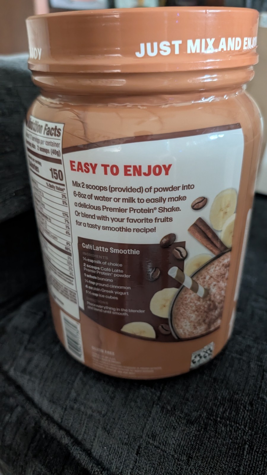 Premier Protein Powder, Café Latte, 30g Protein, 95mg Caffeine ,(17 Servings)