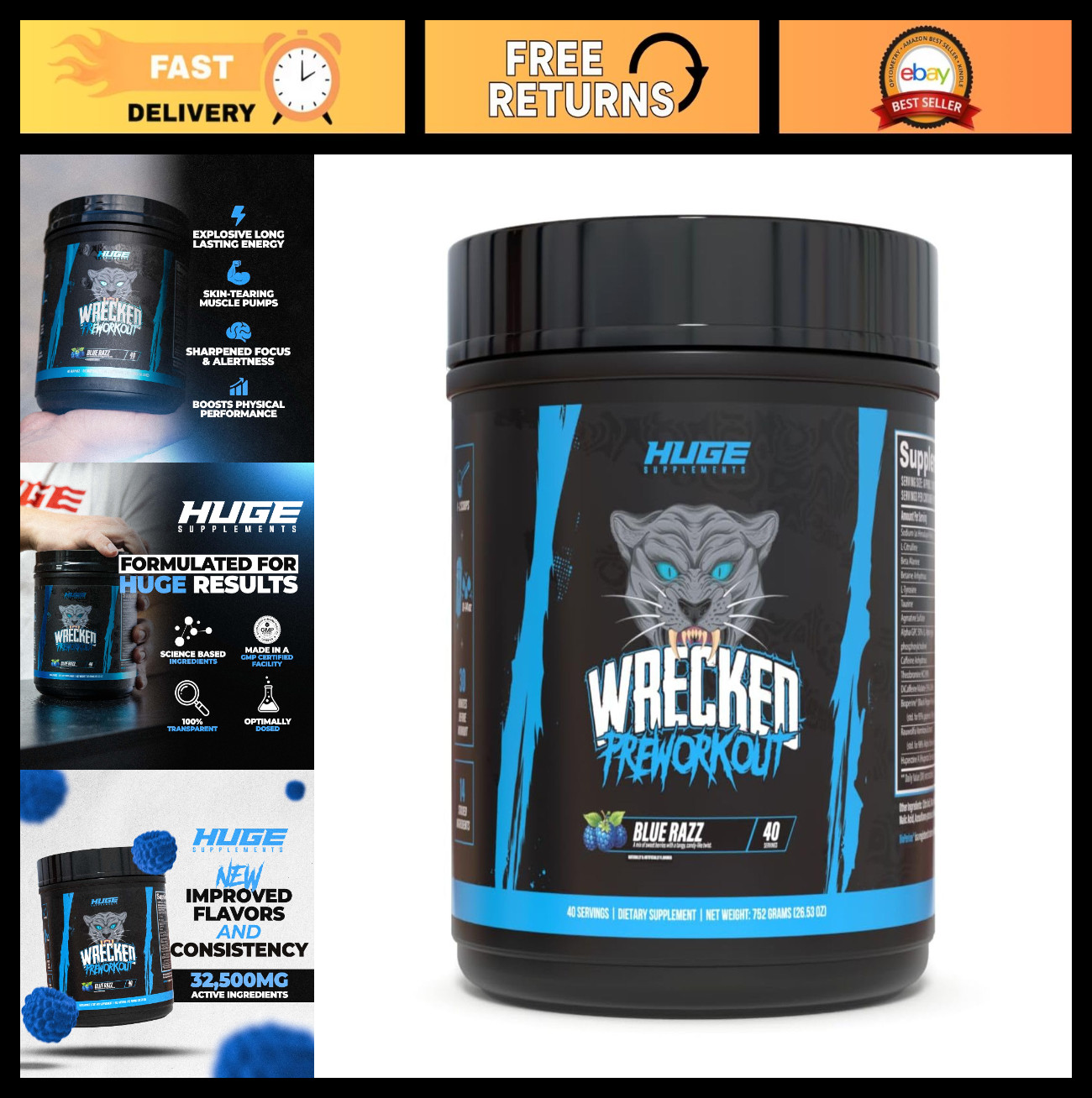 Advanced Pre Workout Powder – Boost Energy, Focus & Performance, 10g L-Citrullin