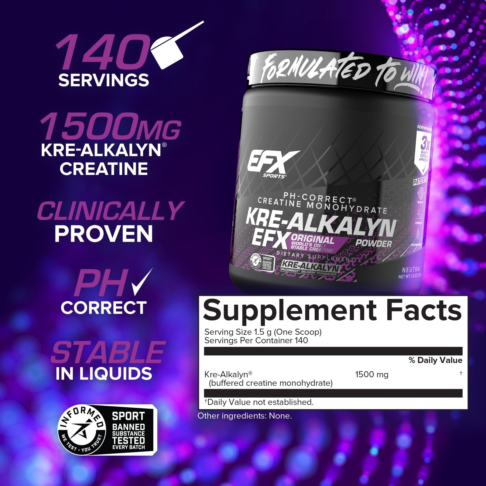 Kre-Alkalyn EFX Powder | pH Correct Creatine Monohydrate Powder Supplement | …