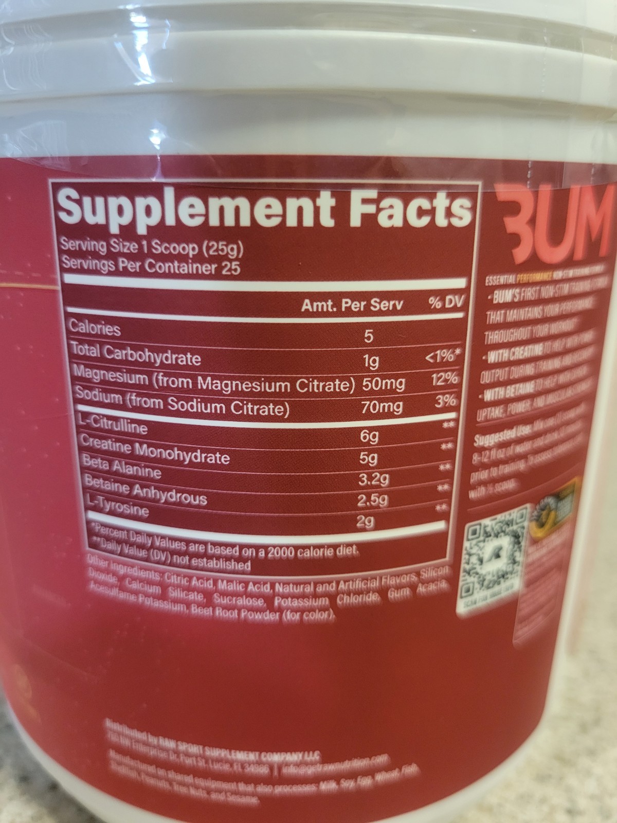 BUM Non Stim Pre Workout
