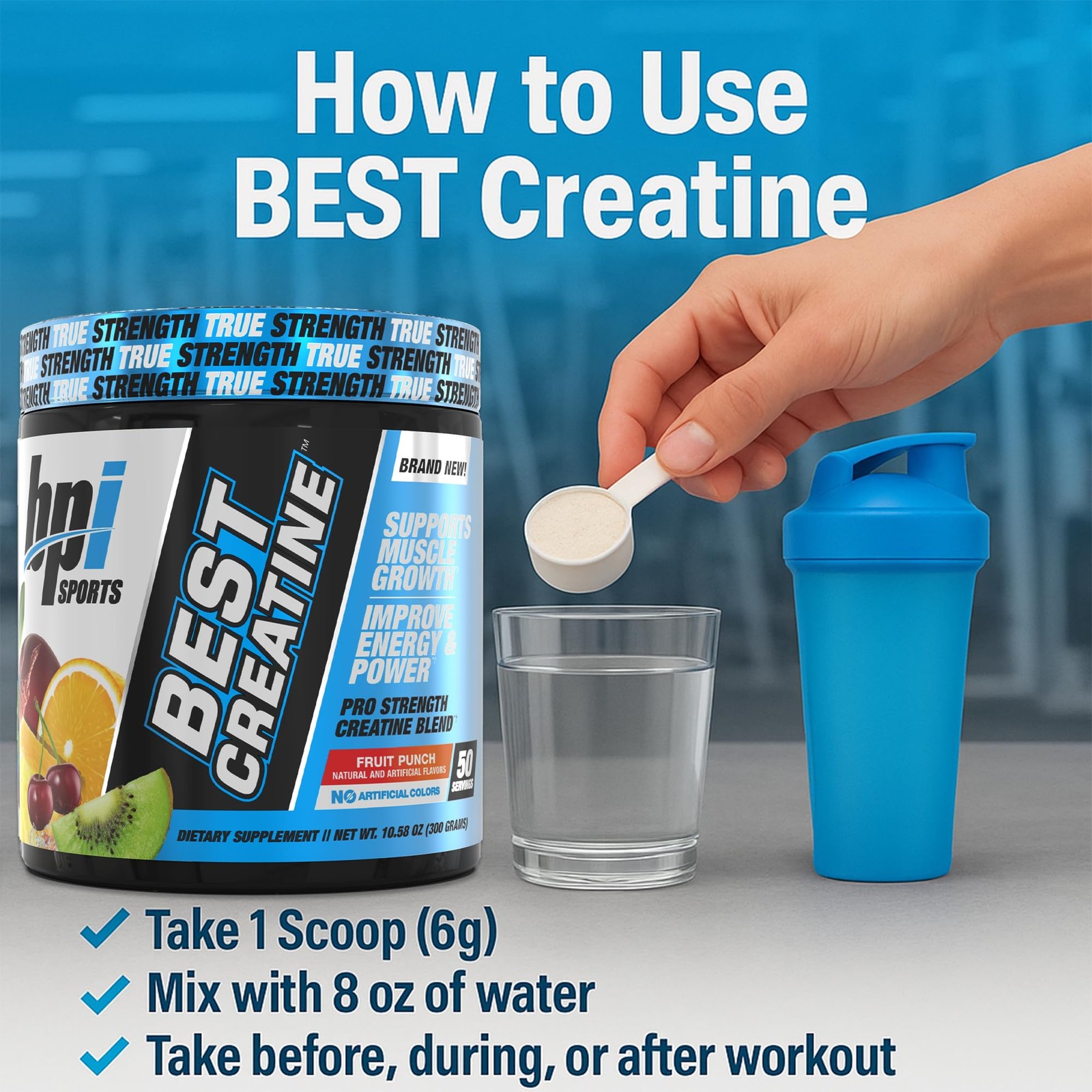 BPI Sports Best Creatine – 10 Ounce (Pack of 1), Fruit Punch