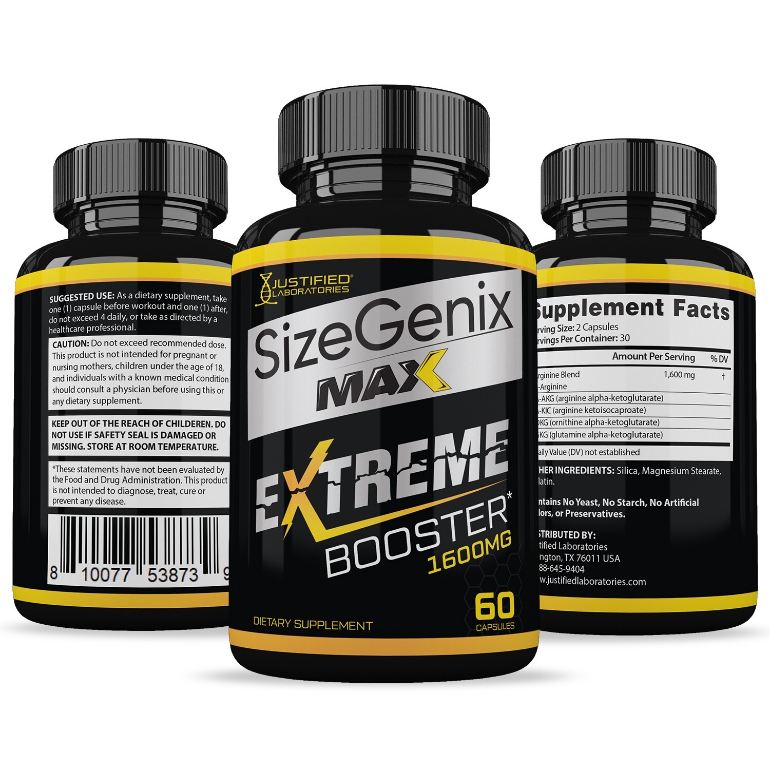 Sizegenix Max Men’s Health Supplement 1600mg 300 Capsules