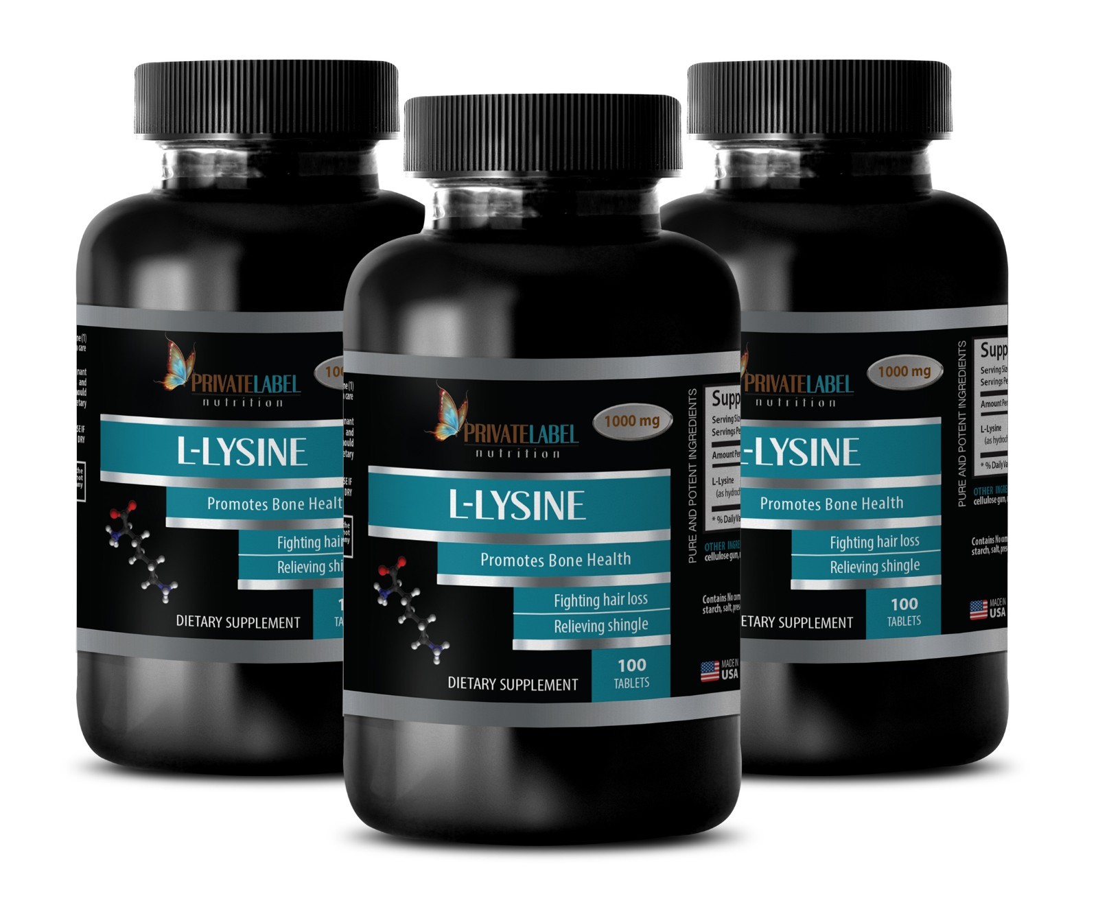 energy boost now – L-LYSINE 1000mg -3 Bottle – weight loss natural muscle growth