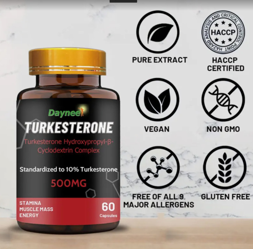 Turkesterone 500mg Complex/Ajuga Turkestanica 10% Standardized 60 CAPSULES,USA