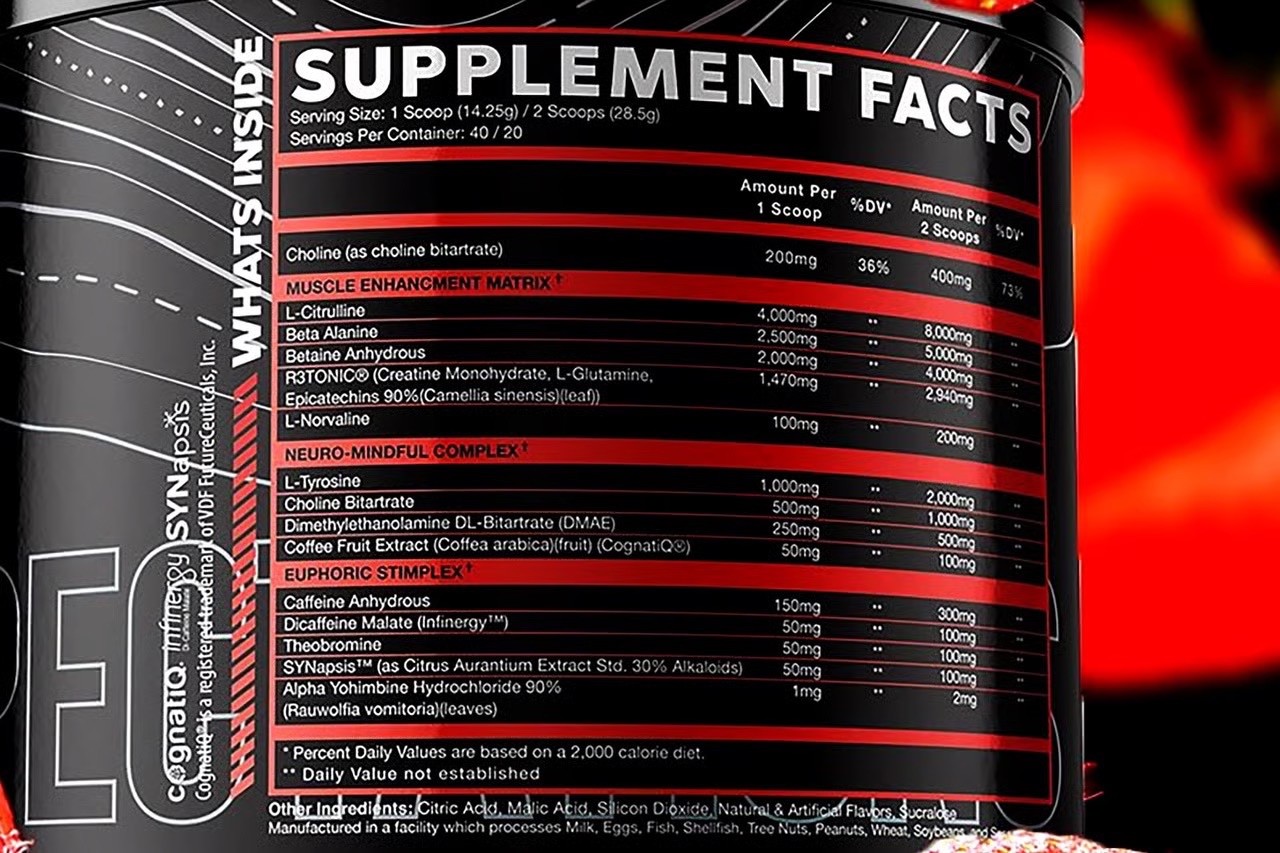 V1X PRODIGY V1 Nutra High Stim Pre-workout Strawberry