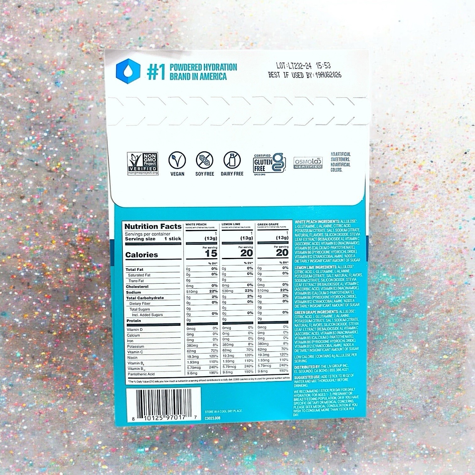 LIQUID IV Hydration Multiplier Sugar-Free 3 count sample pack 0.45 OZ EACH NIP