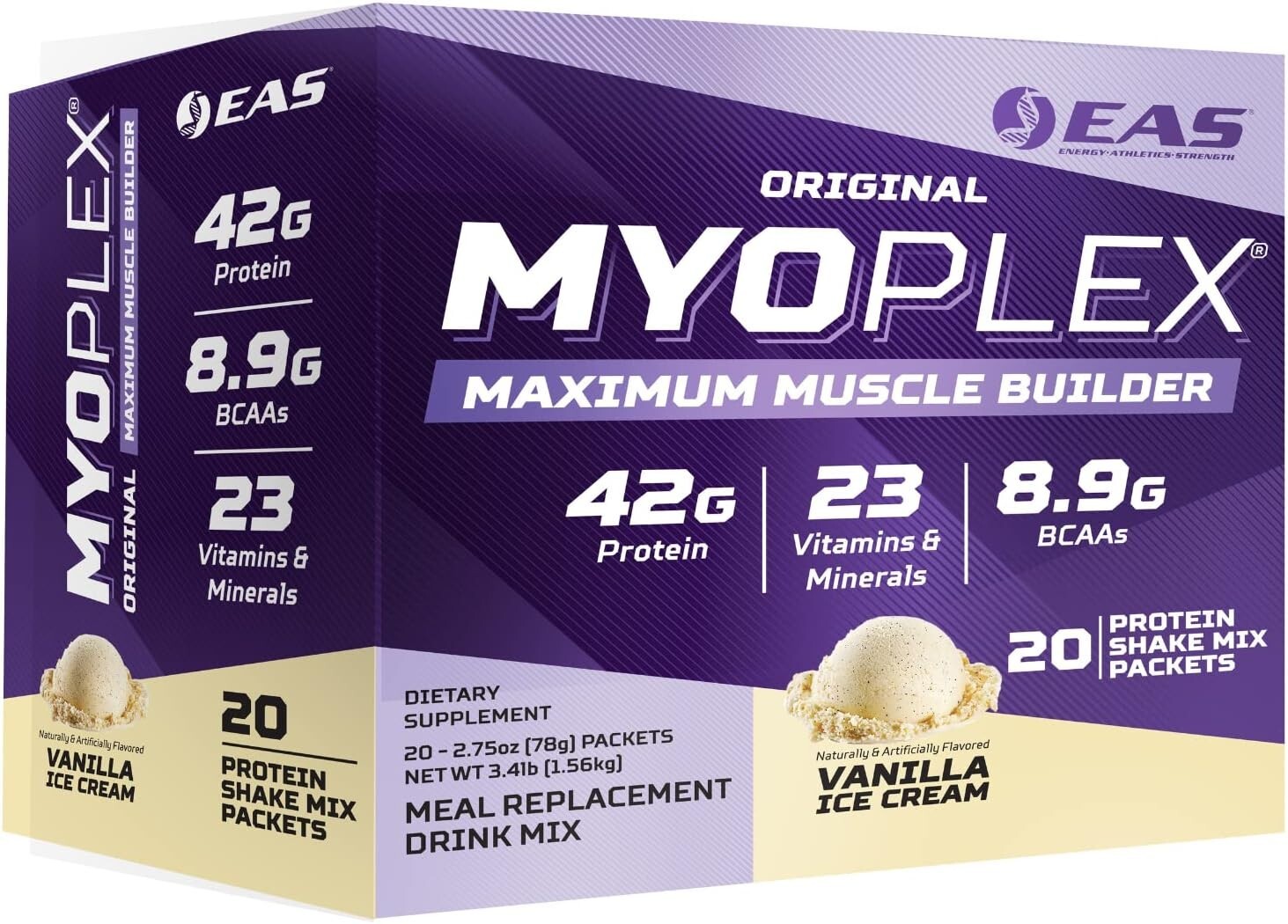 EAS Original Myoplex High Protein Meal Replacement 20 Individual Packs 6 Flavors