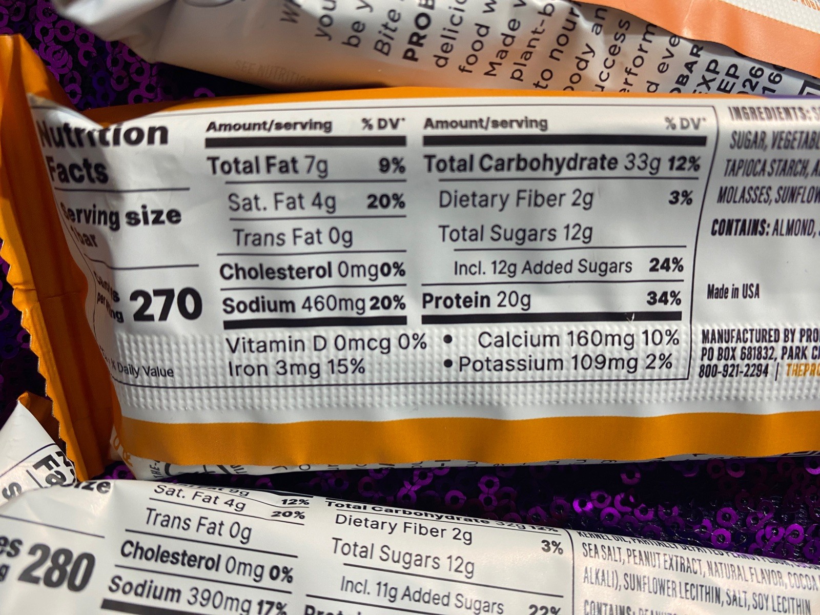 24 Probar Protein Bar Variety Pack – 2.47oz Plant Based Expires:Sept2026
