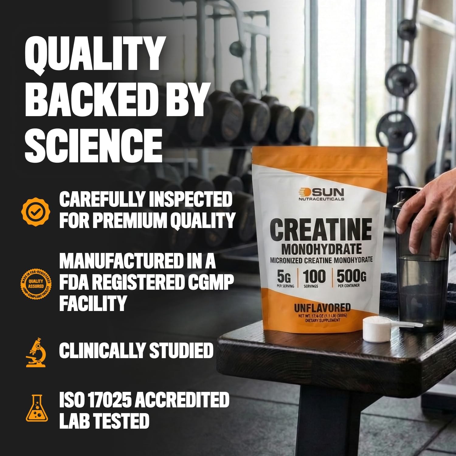 Micronized Creatine Monohydrate Powder 500g (1.1lbs,100 Servings) – Bulk Crea…