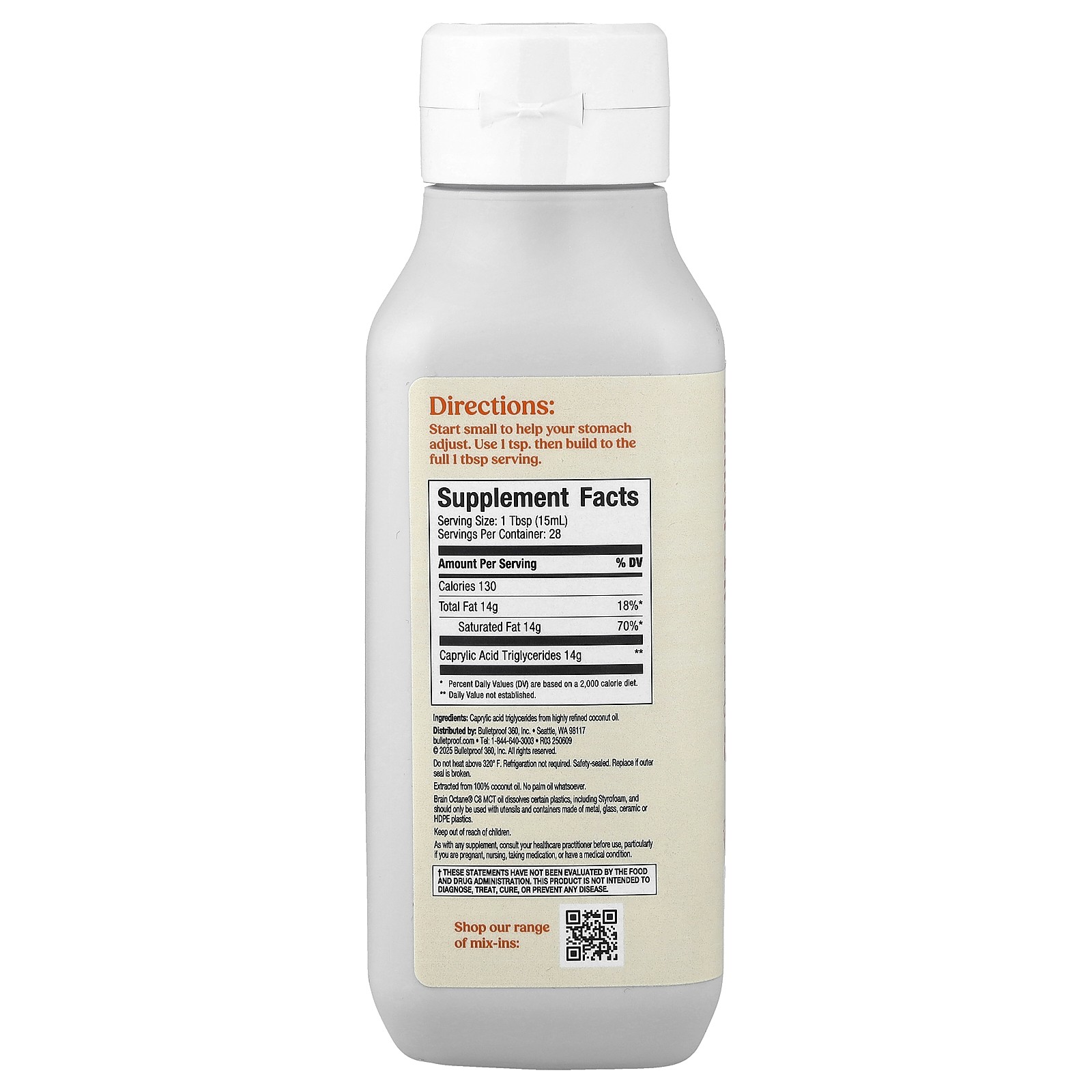 Brain Octane, C8 MCT Oil, 14 fl oz (414 ml)