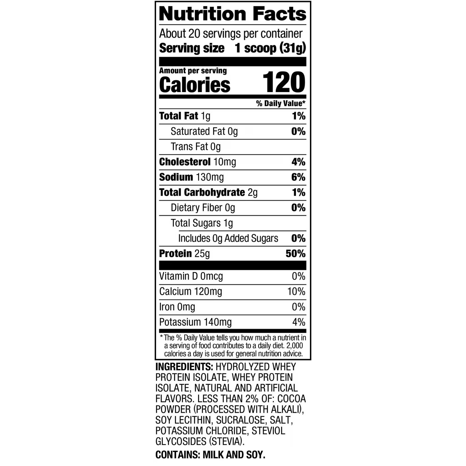 Dymatize ISO100 Hydrolyzed Whey Isolate Protein Powder Cookies Cream 20 Servings