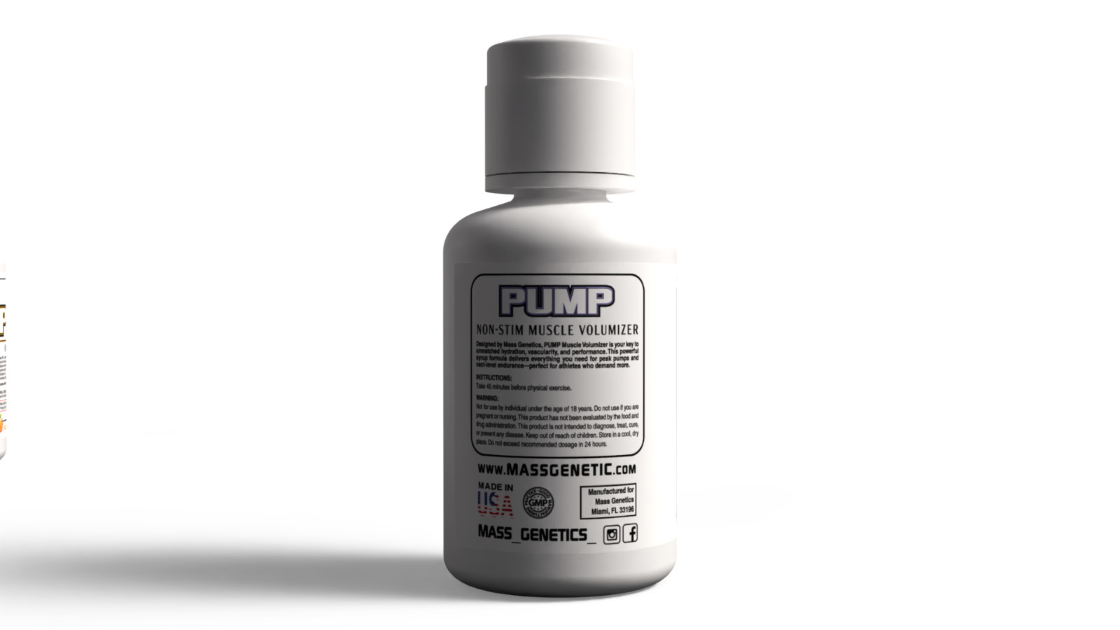Mass Genetics New Pump Muscle Volumizer 16oz Non Stim Blueberry