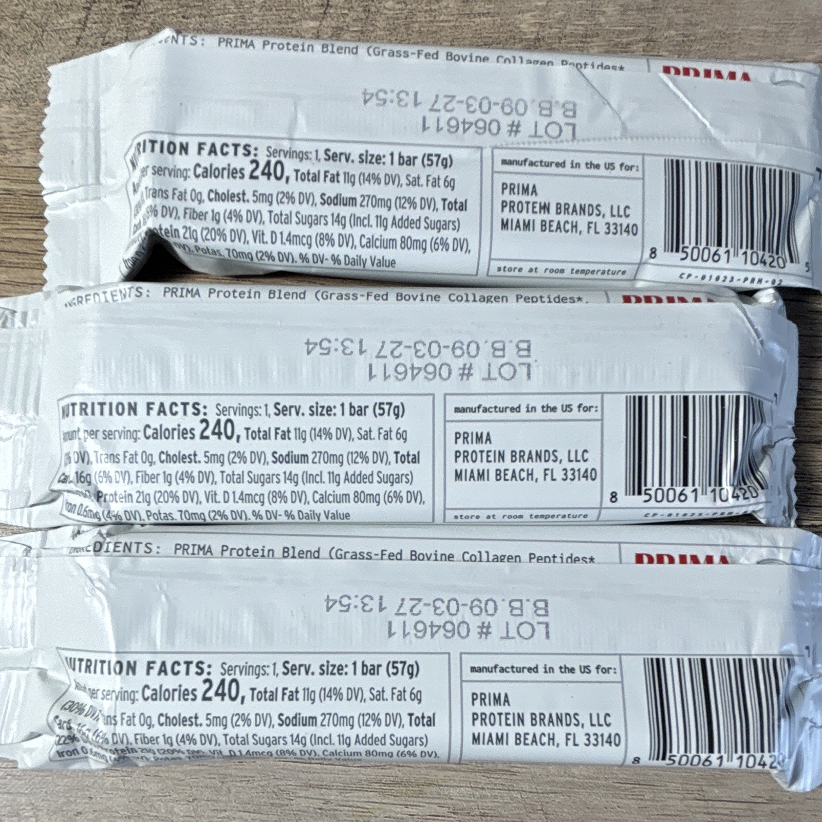 PRIMA Ancestral Protein Bar Cookie Dough 21g Protein Grass Fed (3 Bars)