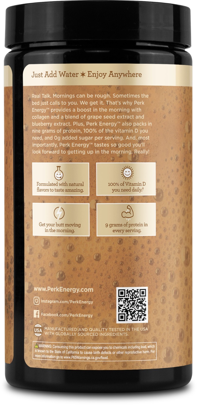 Perk Energy Original Tan Mocha Latte Flavored Drink Powder (20 Servings)