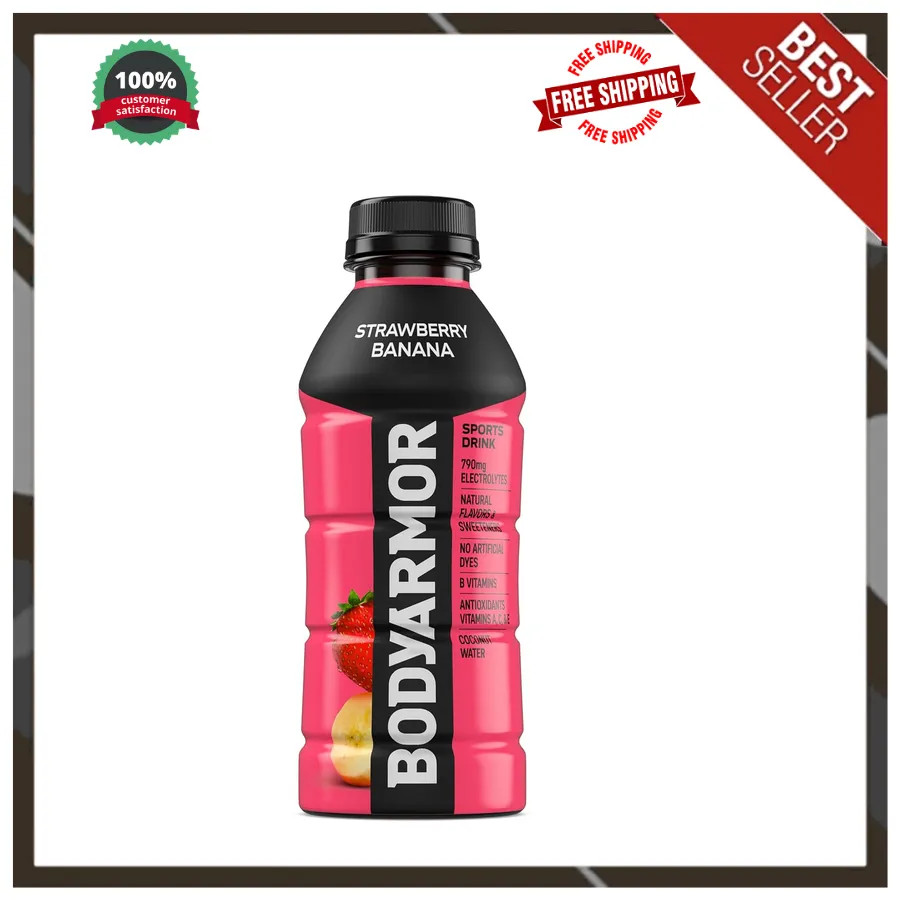 BODYARMOR Sports Drink Strawberry Banana Electrolyte Hydration 16oz 12 Pack