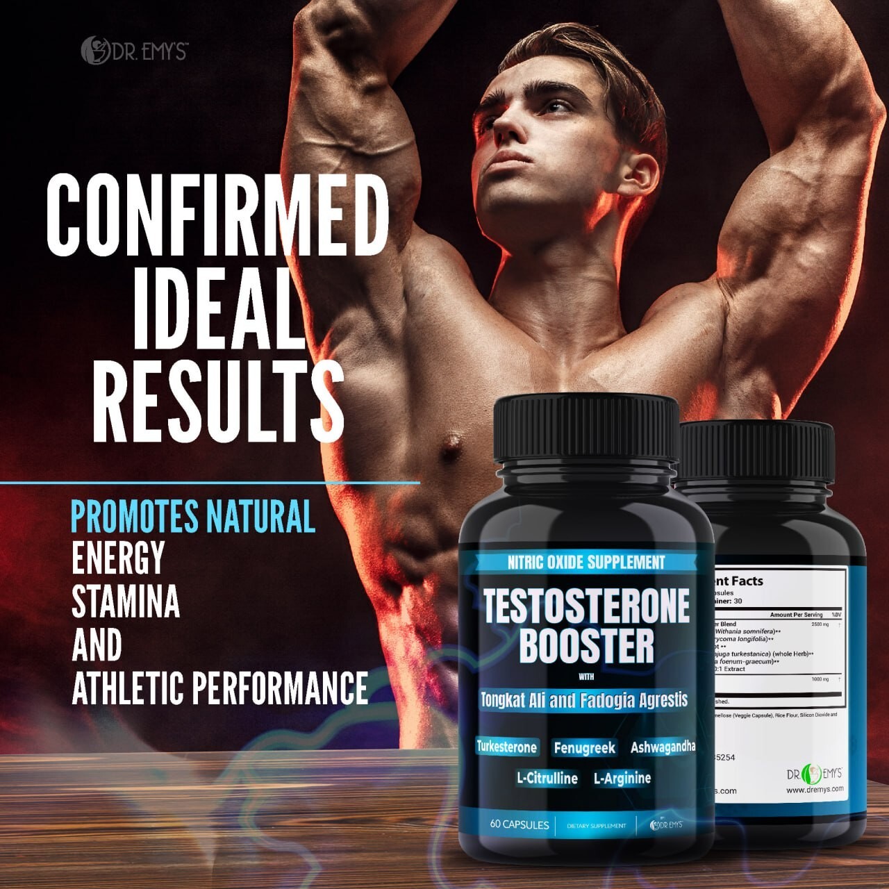(2 Pack) Testosterone Supplement Booster Capsules Blood Flow Nitric Oxide