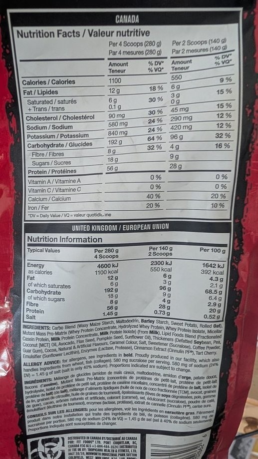 Mutant Mass – 2270 g (14,93 EUR/kg)