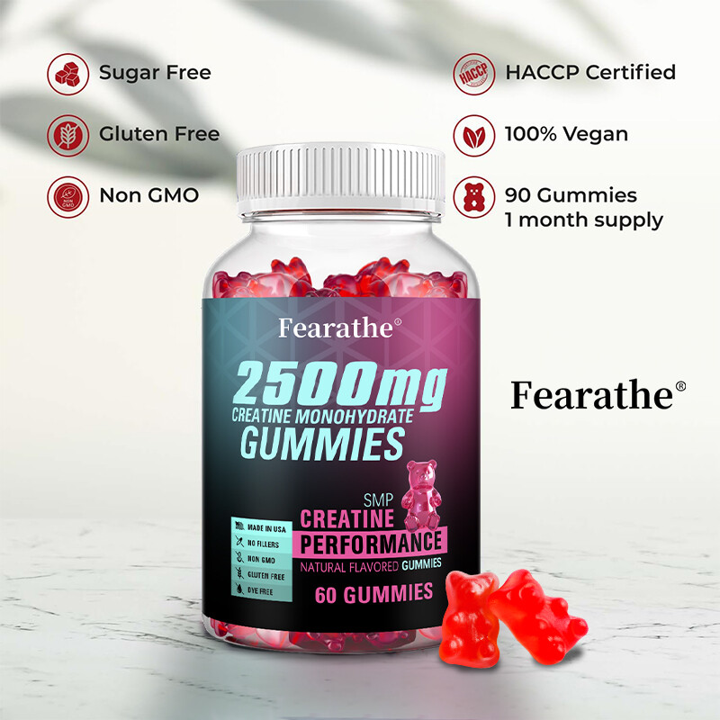 Creatine Monohydrate 2500mg- Increase Strength & Build Muscle, 60 Gummies