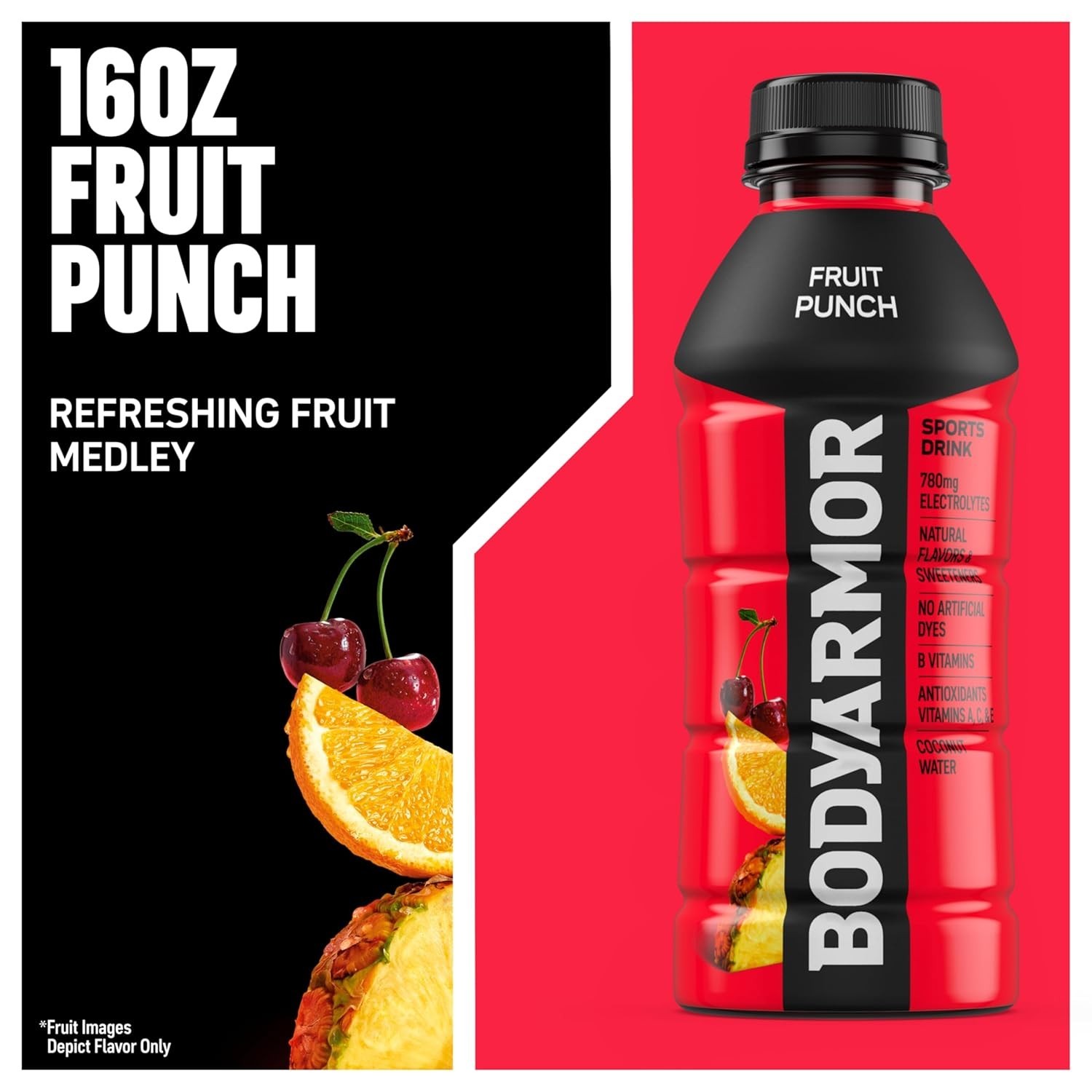 BODYARMOR Sports Drink Sports Beverage, Fruit Punch, Coconut Water Hydration,
