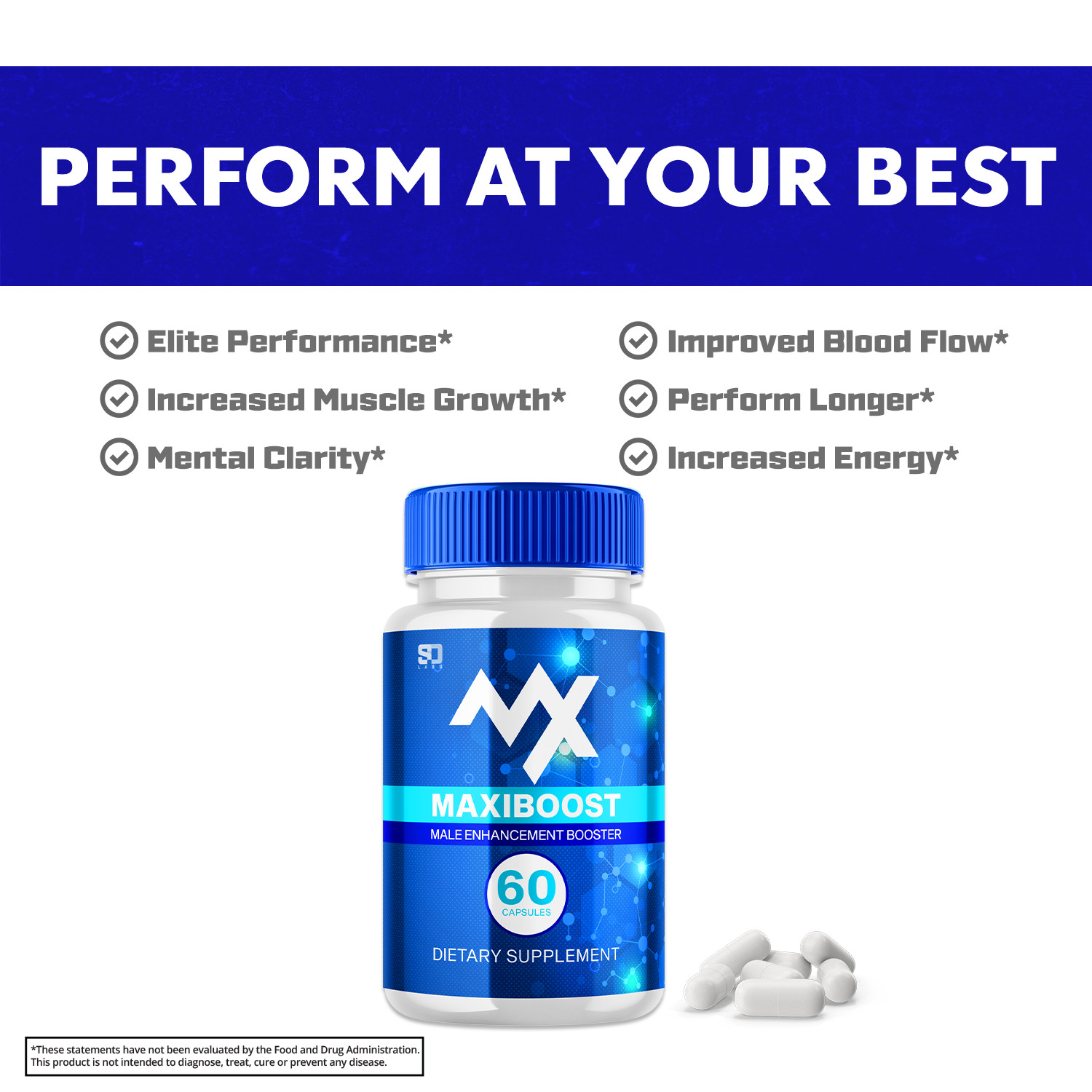 Maxiboost for Male, Maxi Boost Advanced Formula Men Support Pills (60 Capsules)
