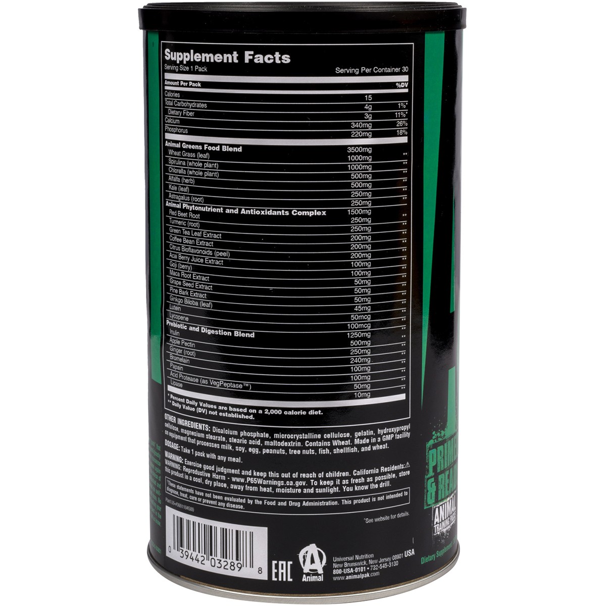 Universal Nutrition Animal Greens Dietary Supplement – 30 Packs