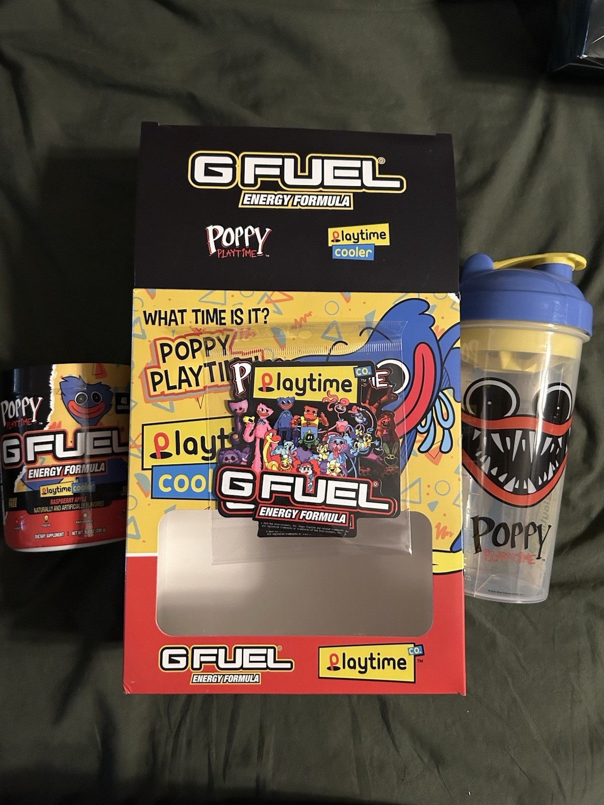 Gfuel Playtime Poppy Collector’s Box Shaker + Tub G FUEL